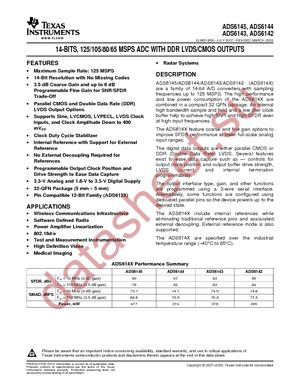 ADS6143IRHB25 datasheet  